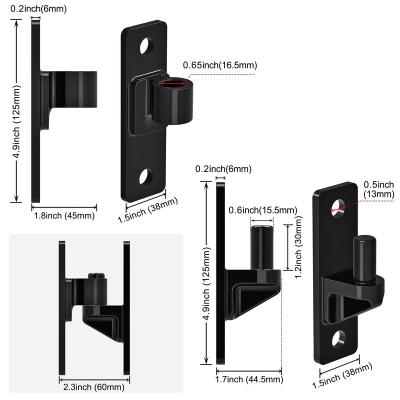 Insaga Heavy Duty Gate Hinges,2Pack High Strength Steel with E-Coating