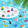 Lugailly Mini Resin Ocean Animals Figures to Hide 36 PCS