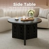 Luoxiao Small Round Coffee Table for Living Room Minimalist Center