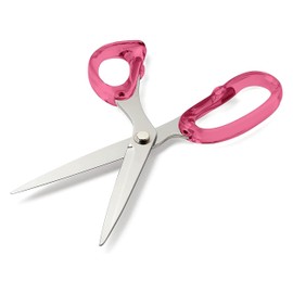 OfficeGoods 9” Stainless Steel Acrylic Scissors for Office and Home - Aesthetic and Sharp All Purpose Scissors, Perfect for Sewing, Arts and Crafts - Pink Silver Metal