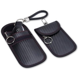 Car Key Signal Blocker Pouch - 2 Pack RFID Car Key Fob Signal Blocking Pouch, RFID Blocker Bag for Car Security Fits for All Brands Vehicles