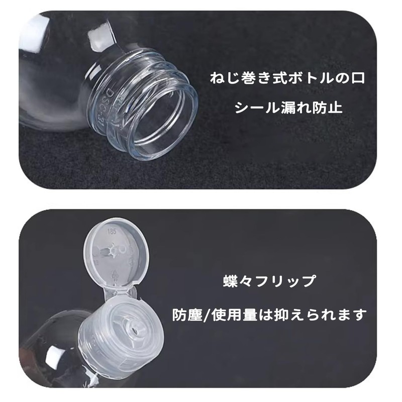 FuoooooGui Plastic Refillable Bottle 30ml Set of 4 Label Bottles