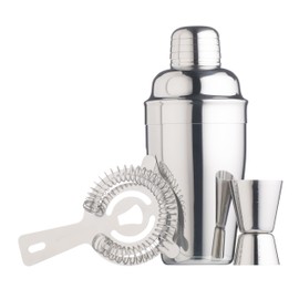BarCraft KCDLBSET3 Cocktail Making Set with Recipe Leaflet in Gift Box, Stainless Steel, 3 Pieces