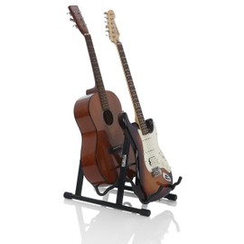 Rok It A-Frame Double Guitar Stand; Holds Most Standard Electric and Acoustic Guitars (RI-GTRAU2X)