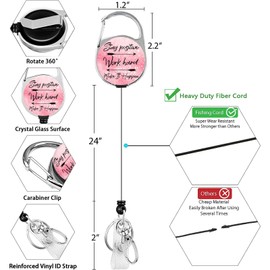 Id Badge Holder with Lanyard,Cute Badge Holder with Retractable Reel Clip,Work Name Tag Lanyard Vertical ID Card Protector Case for Women Nurse Nursing Doctor Teacher Student (Positive)