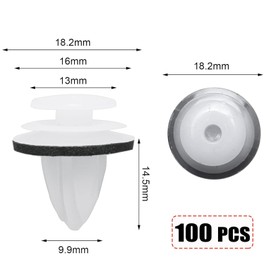100pcs Car Trim Clips,Auto Body Fastener,Car Rivet Clip Kit,Universal Auto Bumper Fasteners Rivet Interior Trim Panel Retainers,White Plastic Fasteners for Car Boots,Interior Doors Car Trim Clips