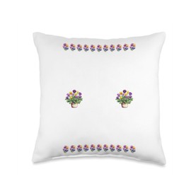 Gardener Pansies Flower Seeds for Planting Pansy Flower Throw Pillow
