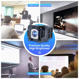 ZMSTLAMP for Epson ELPLP75 PowerLite 1945W 1940W 1965 1960 EB-1940W EB-1950 EB-1955 EB-1960 EB-1945W EB-1965 H471B H472 H474B Projector Replacement Lamp Bulb