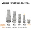 LeMotech 10Pcs NPT 1/4" IP68 Waterproof Cable Gland Flex Spiral