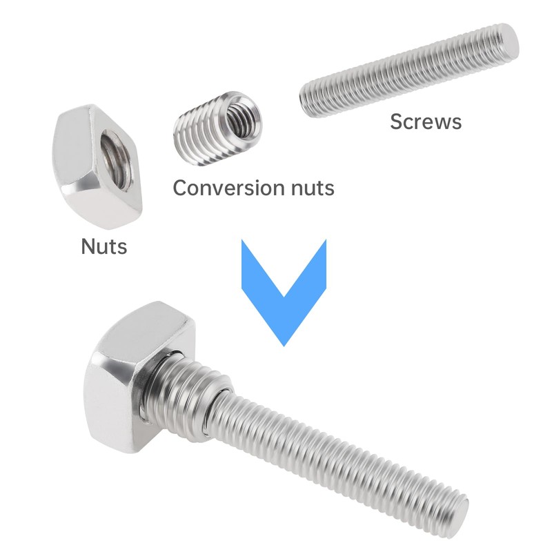 Smgda 10Pcs Threaded Insert Nut, M8 to M12 Length 15MM