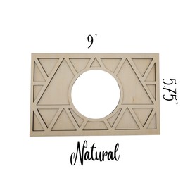 Nest Thermostat Decorative Wall Plate Triangle Geometric White, Brown Natural Hard Wood