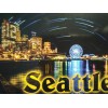 STATE OF WASHINGTON BEAUTIFUL CHROME POST CARD SEATTLE SKYLINE @
