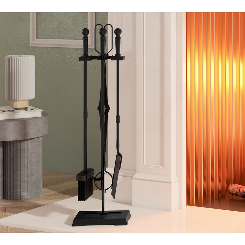 Kingson Fireplace Tools Set 5-Pieces Indoor Outdoor Sturdy Fire Place