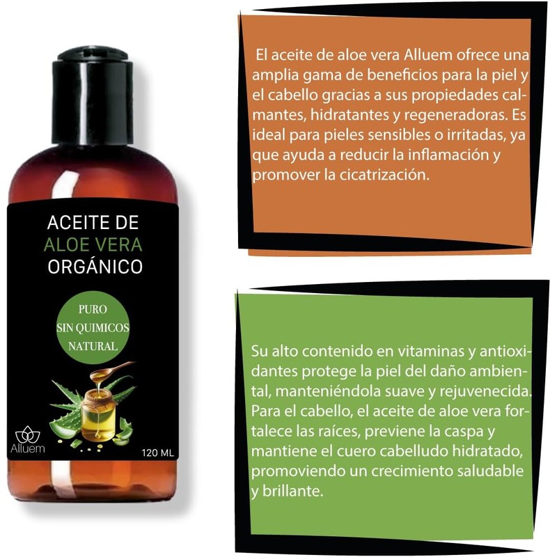 Aceite Corporal de Aloe Vera Orgánico, 120 ml