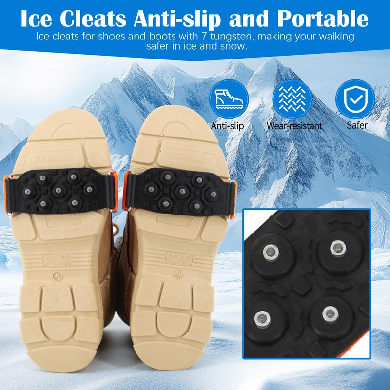 UNITACKLE Mid-Sole Ice Cleats for Walking on Snow and Ice,