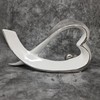 Wunderschöne Skulptur Dekofigur Herz aus Keramik weiß/silber mit Struktur Höhe