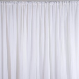 BalsaCircle 20 ft x 10 ft White Chiffon Fabric Backdrop Drapes Curtain - Wedding Decorations Photo Booth Reception Photography Party Supplies