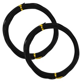 YMWALK 2mm Aluminium Craft Wire, 2 Rolls of 10m Each, Black