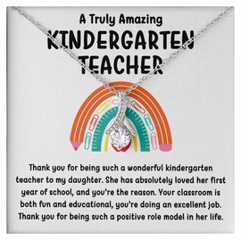 Kindergarten Teacher Necklace Message Card Box Alluring Mahogany - Your Classroom Is Both Fun - Appreciation Preschool Teach Assistant