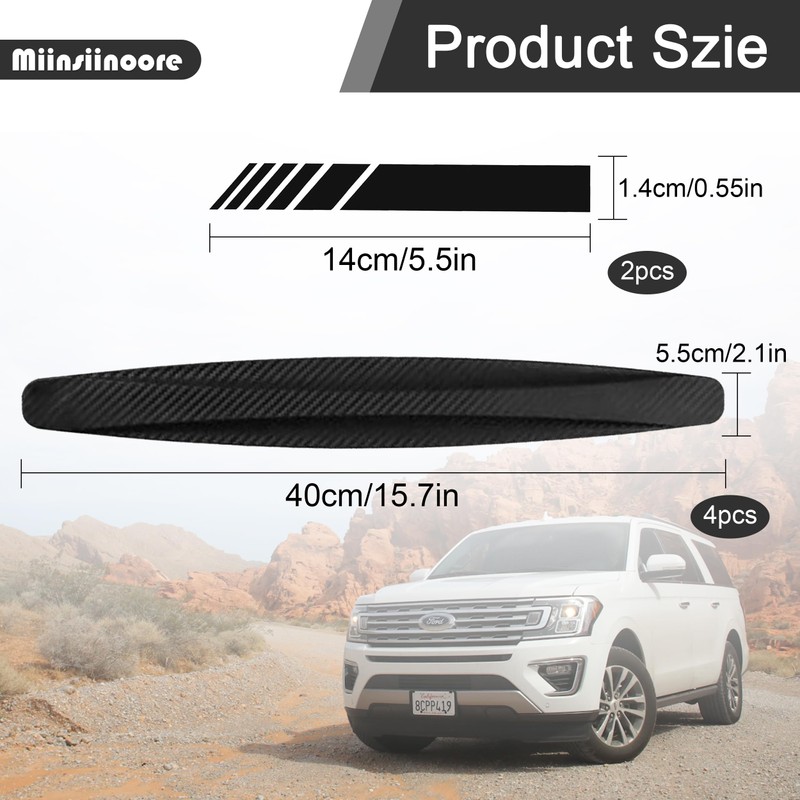 4 Pcs Car Front Rear Bumper Protector Strips, Universal Anti-Collision