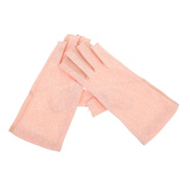 Mikinona Uv Shield Fingerless Gloves for Manicure Heat-resistant Hand Protectors Breathable and Comfortable Design for Nail Art and Outdoor Use Floral Light Pink