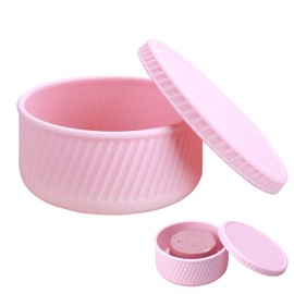 TITATI Leak Proof Soap Holder, Silicone Shampoo Bar Holder with Draining Layer, Travel Soap Container with Lid for Shower Bathroom Gym, Camping, Travel(1 Pack, Pink)