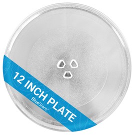 BlueStars Microwave Glass Plate 12"/30.5cm - Replaces W10337247 W11367904 - Universal Fit for KitchenAid Maytag Whirlpool Amana - Durable Y-Type Turntable Tray