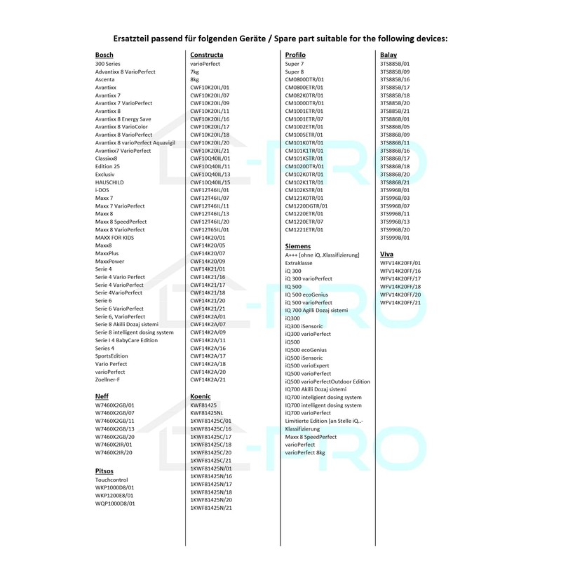 DL-pro Door Hinge for Bosch Siemens 10013617 Porthole Hinge Metal