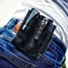 Viperade Pj12 Leather Edc Pocket Organizer For Belt, Multitool And Fla