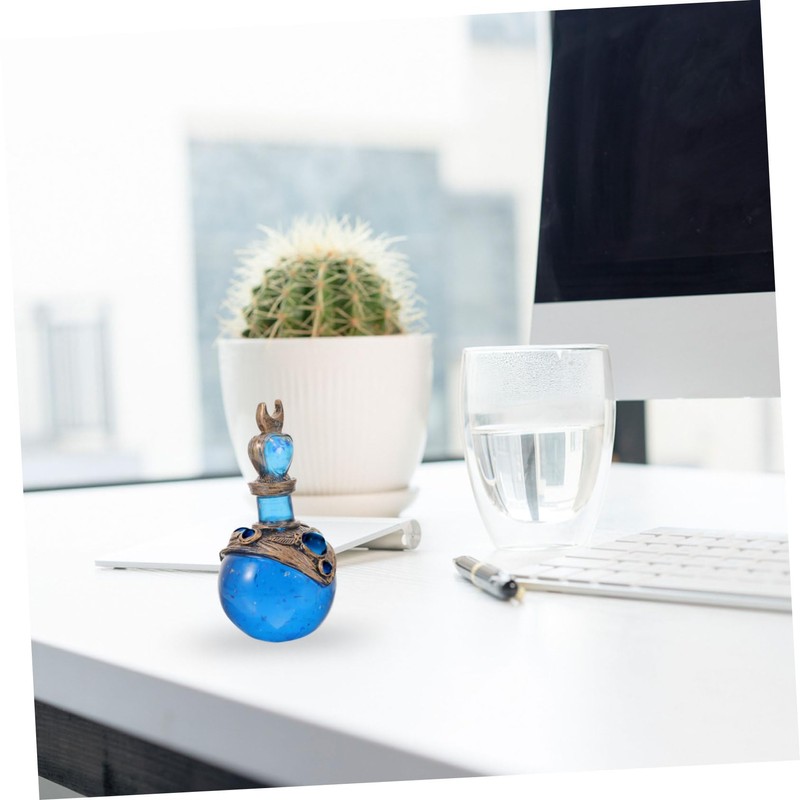 Kichvoe Resin Decorative Potion Bottle Figurine Shiny Mermaid Design for