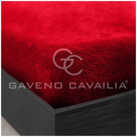 GC GAVENO CAVAILIA Teddy Bear Fleece Single Fitted Sheet - Single Bed Sheets Plain Thermal Warm Soft Cuddly Fluffy Bedding - Red
