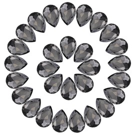 Teardrop Rhinestones 100Pcs Gray Glass Rhinestones Point Back Crystal Rhinestones for Crafts Clothes Jewelry Making