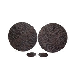 Nikalaz Recycled Leather Round Placemats and Coasters, Placemats, Set of 2 Table Mats, Placemats 33 cm (Crocodile Embossing)