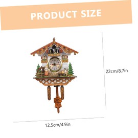 Ciieeo Home Living Room Cuckoo Handcrafted Clock Cuckoo Clock Wall Clock with Moving Seesaw Cuckoo Sound Clocks Wall Clock Hanging Wooden Household Clock Metal Office Indoor
