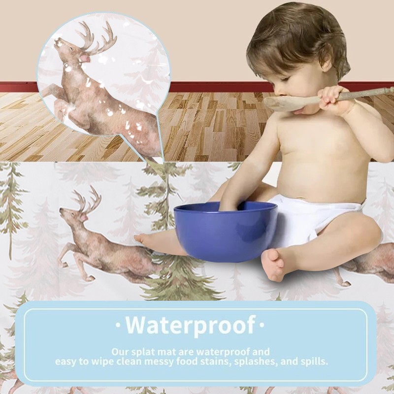 High Chair Mat Prevent Slip Waterproof Foldable Multi Functional Baby