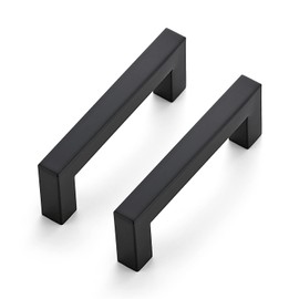Ravinte 20 Pack 3-1/2 Inch Kitchen Square Cabinet Handles Matte Black Pulls Black Drawer Pulls Kitchen Cabinet Hardware Handles