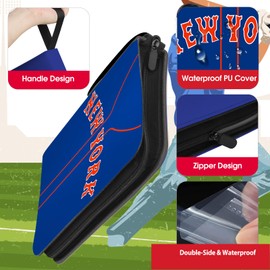 Baseball Card Binder with 900 Sleeves - New York Blue Trading Card Holder - 3 Ring Binder Storage Book