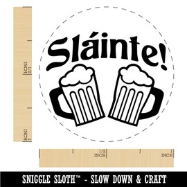 Sláinte Cheer Toast Beer Mug Drink Irish Scottish Gaelic Saint Patricks Day Rubber Stamp for Stamping Crafting Planners - 1 Inch Medium