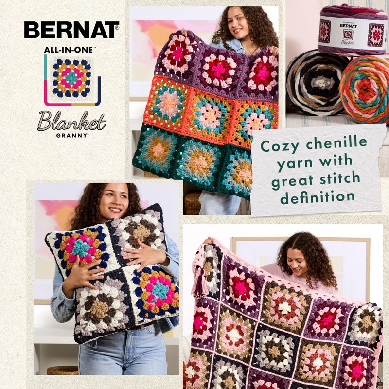 Bernat Blanket Granny Square Throwback Yarn - 2 Pack of