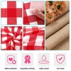 Oudain 6 Pcs Buffalo Check Table Runner 3 Red and