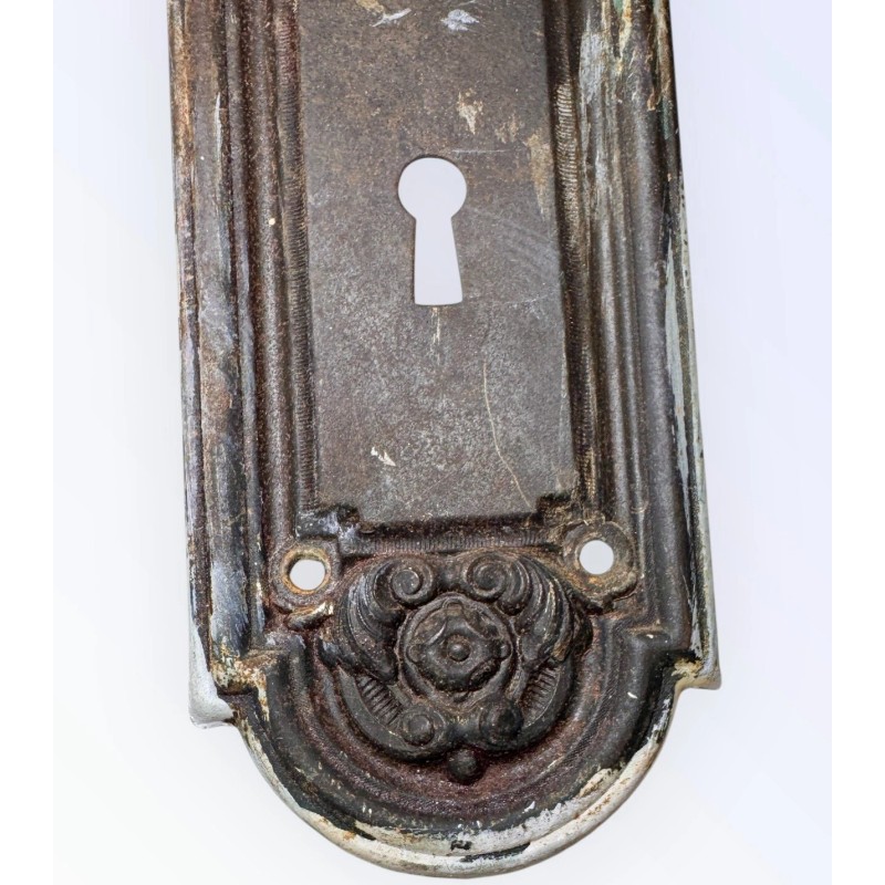 Antique Yale & Towne Nubian Door Knob Set + Back