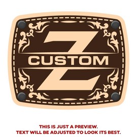 CityLocs Custom Initials Hat with Engraved Leather Patch - Letter: Z, Hat Color: Brown/Khaki Trucker