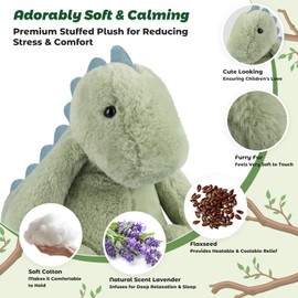 Bobbie & Laxi Microwavable & Coolable Dragon Weighted Stuffed Animal – Heating Pad for Period Cramps Relief Muscle Pain & Anxiety Cute Dragon Plush Toy for Comfort & Warmth Gifts for Adults & Kids