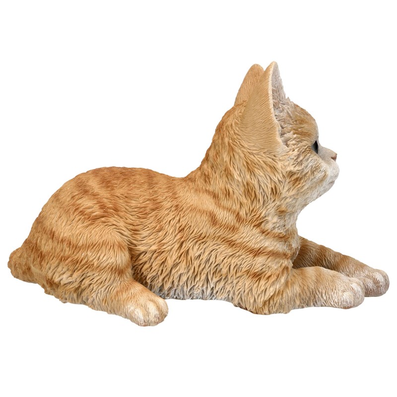 Pacific Trading Tabby Cat Lying Down Figurine 8.5 Inch