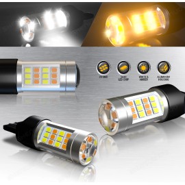 SHENKENUO White/Amber High Power 28-SMD 7443 Switchback LED Bulbs For Turn Signal Lights