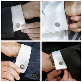 wynameleri 6 Pairs Cufflinks Set for Men, Business Dress Formal Shirts Buttons Cuff Link Box Packed T0206010