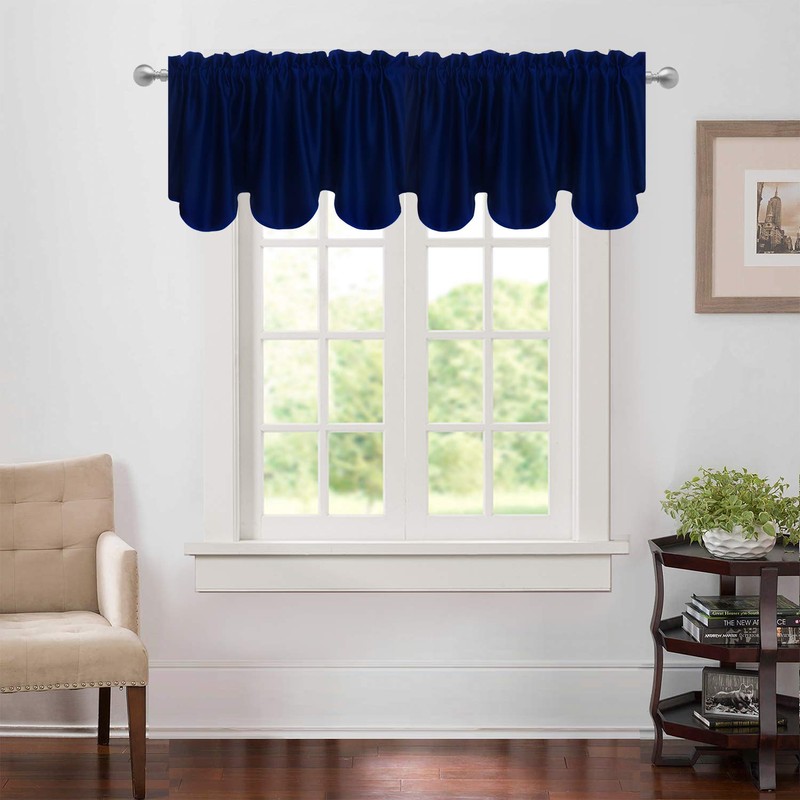 Aquazolax Window Scalloped Valances for Kitchen Blackout Decorative Scalloped Valance