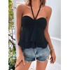 AKLOPVII Women Y2k Peplum Ruched Crop Tank Tops Cute Open