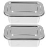 LALADEFIEE 2Pcs Stainless Steel Refrigerator Storage Box Set with Airtight
