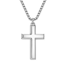 VIPV Cross Necklace for Men Gold Silver Black Stainless Steel Cross Pendant Necklace Gold Necklace Jewelry Crucifix Cross Nail Charms